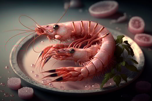 Illustration closeup pink shrimp seafood meal photo
