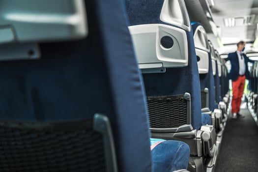 Image Of Bus Interior Without Passengers. photo