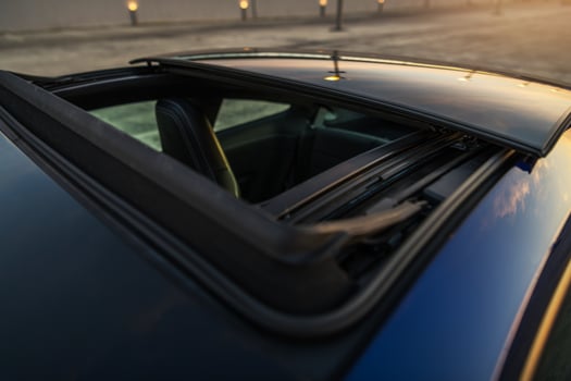 Glass Sunroof Of Fast Car. photo