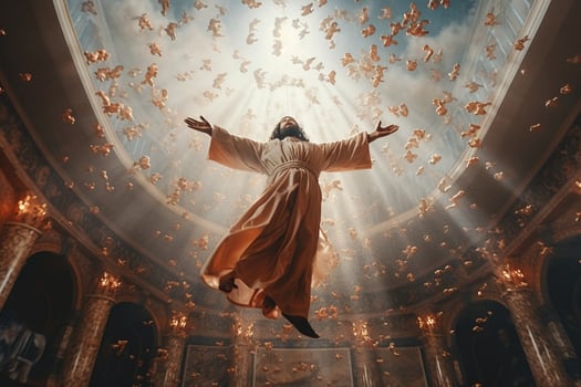 Ascension day of jesus christ or resurrection day of son of god. Good friday. Ascension day concept in church by photo