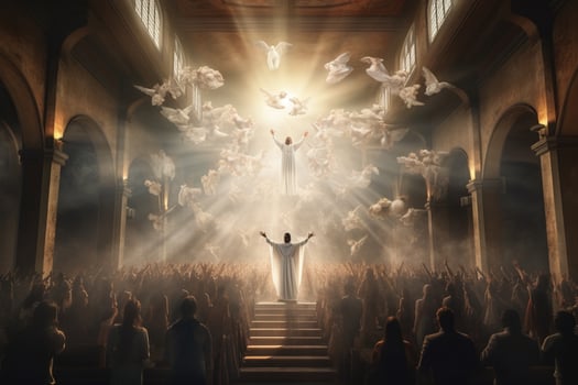 Ascension day of jesus christ or resurrection day of son of god. Good friday. Ascension day concept in church by photo