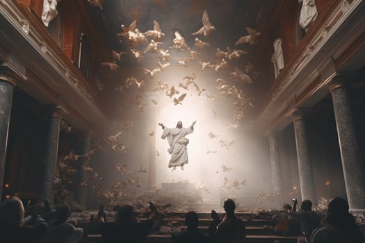 Ascension day of jesus christ or resurrection day of son of god. Good friday. Ascension day concept in church by photo