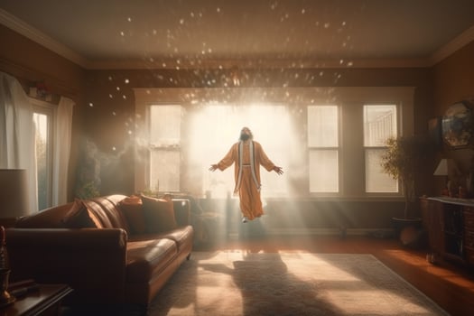 Ascension day of jesus christ or resurrection day of son of god. Good friday. Ascension day concept in living room by photo