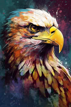 Portrait of an eagle. White-tailed eagle, sea eagle. Bird of prey, Aquarelle, watercolor illustration. . photo