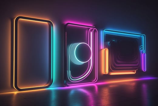 realistic background with neon light. photo