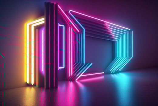 realistic background with neon light. photo