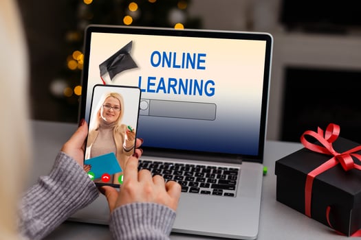 Distance education online because of Covid 19 coronavirus quarantine all over the world photo