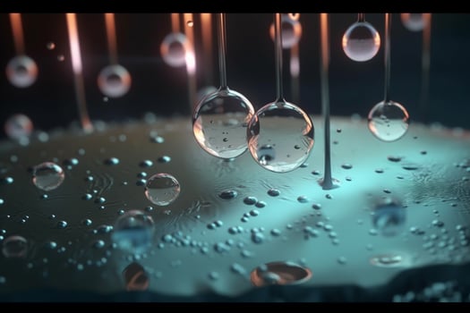 Colorful 3D Illustration Depicting the Process of Electrolysis in a Chemical Cell photo