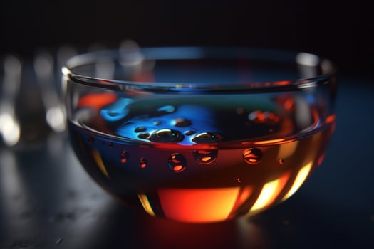 Vibrant 3D illustration showcasing esterification process in an evaporating dish photo