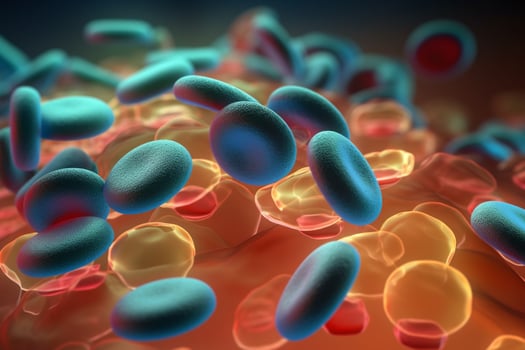Colorful 3D Illustration of the Biochemical Process of Lipid Synthesis photo