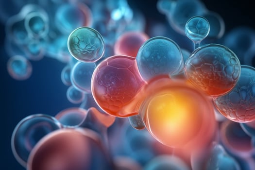 Colorful 3D Illustration of the Biochemical Process of Lipid Synthesis photo