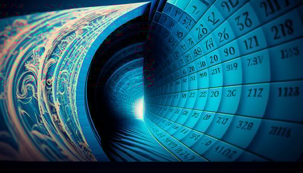 The Alien Calendar A 3D Display of Mysterious Symbols with a Vortex to Another Dimension photo