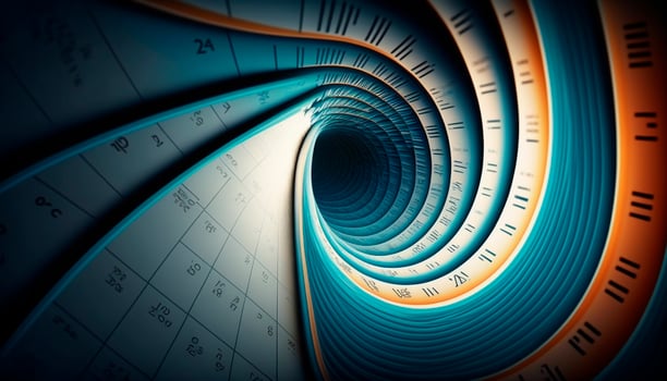 The Alien Calendar A 3D Display of Mysterious Symbols with a Vortex to Another Dimension photo
