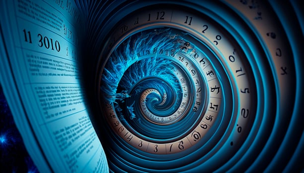 The Alien Calendar A 3D Display of Mysterious Symbols with a Vortex to Another Dimension photo