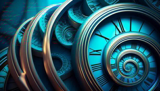 Chrono Portals Time Travel through Strange Clock Faces and Symbols photo