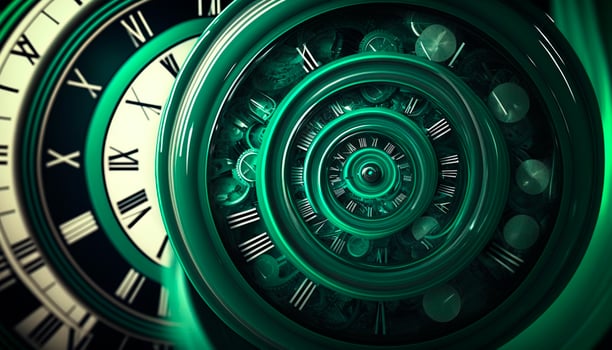 Chrono Portals Time Travel through Strange Clock Faces and Symbols photo