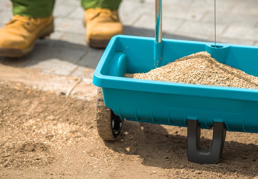 Grass Seeding Spreader Full of Seeds photo