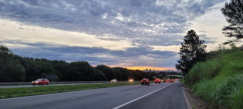 busy highway dom pedro first in the interior of brazil photo