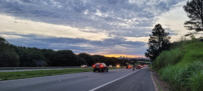 busy highway dom pedro first in the interior of brazil photo
