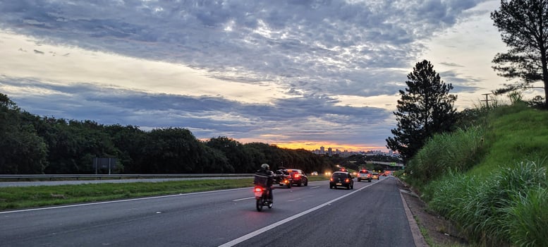 busy highway dom pedro first in the interior of brazil photo