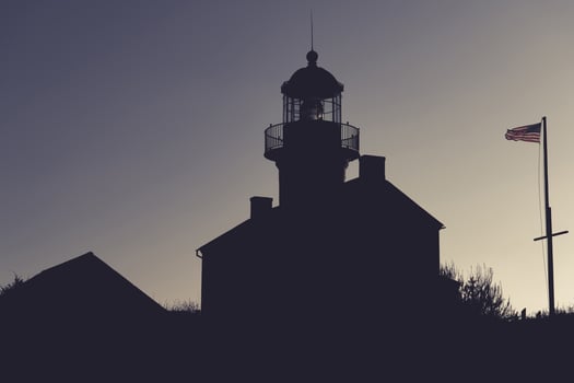 San Diego Old Point Loma Lighthouse Silhouette photo