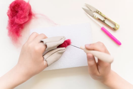 kid girl felt wool needle craft photo