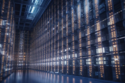 AI-optimized Warehouse Illustration of an Intelligent, Self-Organizing Distribution Center photo