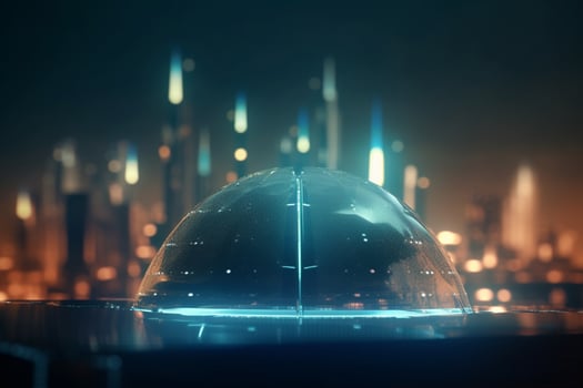 The Metropolis Within A Futuristic City Inside a Glass Dome photo