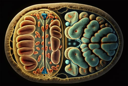 Bacteria Viruses Mitochondria Electron microscope magnification photo
