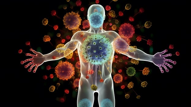 Virus close up, Concept of science and medicine, created using Technology photo