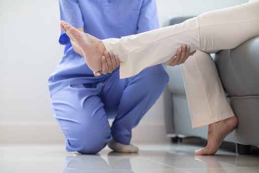 Physical therapists are helping elderly people to take care of themselves after a long period of recovery and they need regular physical therapy to help their bodies recover. physical therapy concept photo