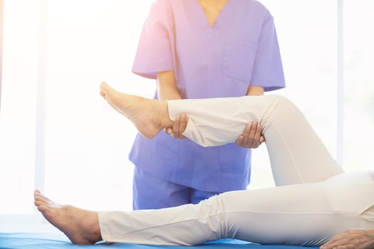 Physical therapists are helping elderly people to take care of themselves after a long period of recovery and they need regular physical therapy to help their bodies recover. physical therapy concept photo