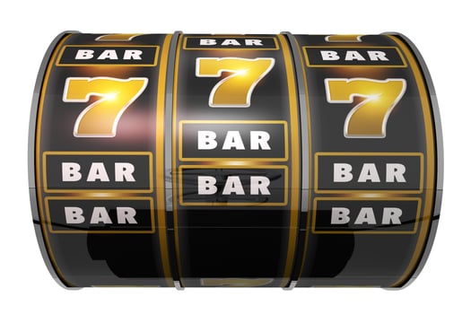 Golden Black Slot Machine Reel 3D Illustration photo