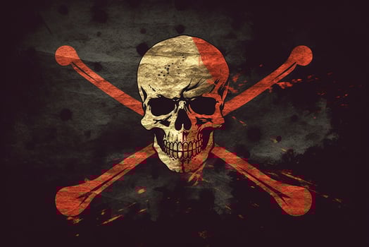 Evolving Black Pirate Flag. photo