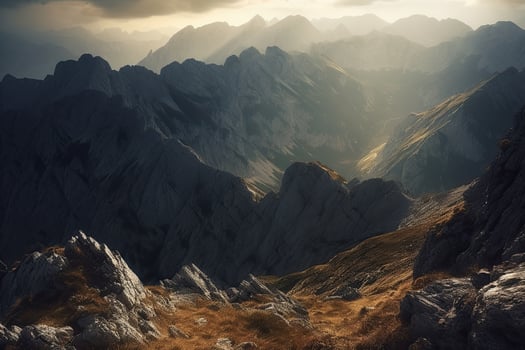 Beautiful mountain landscape in the morning. Caucasus mountains, Georgia. photo