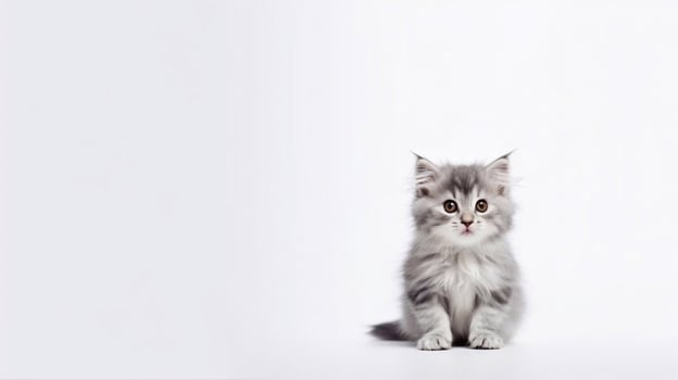 Little cat on white background - photo