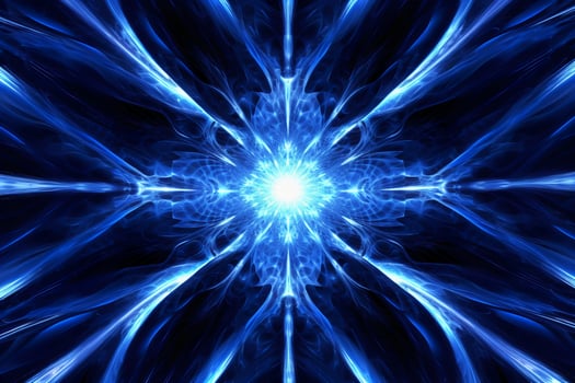 Lazer light fractals, blue and white. photo