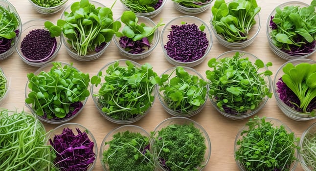 microgreens on glass. ai generation photo