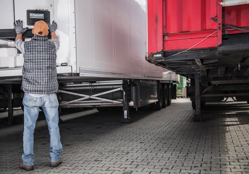 Semi Truck Refrigerated Semitrailer Cargo Temperature Check photo