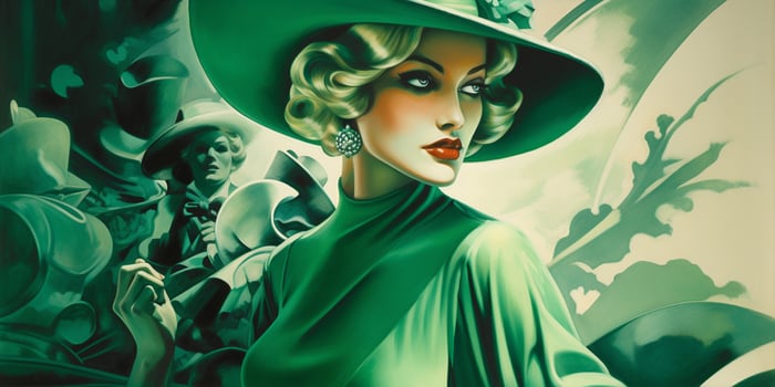 The Art Deco Lady in Green A Portrait of a Cool Blonde Beauty from the 1920s photo