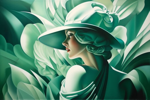The Art Deco Lady in Green A Portrait of a Cool Blonde Beauty from the 1920s photo