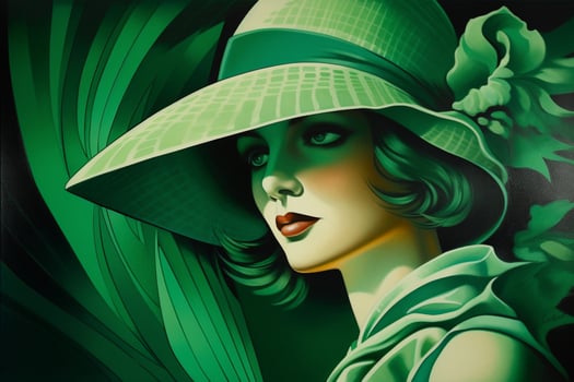 The Art Deco Lady in Green A Portrait of a Cool Blonde Beauty from the 1920s photo