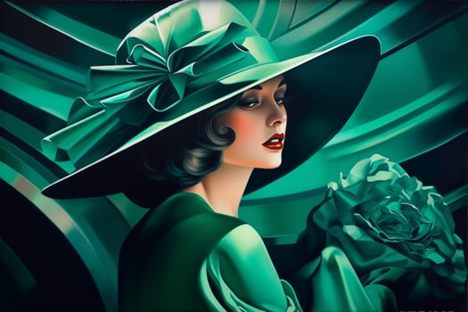 The Art Deco Lady in Green A Portrait of a Cool Blonde Beauty from the 1920s photo