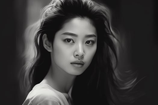 Portrait a beautiful asian woman ai generate photo