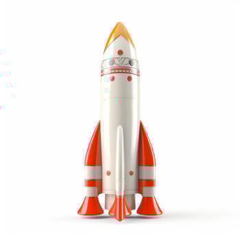White rocket. Illustration photo