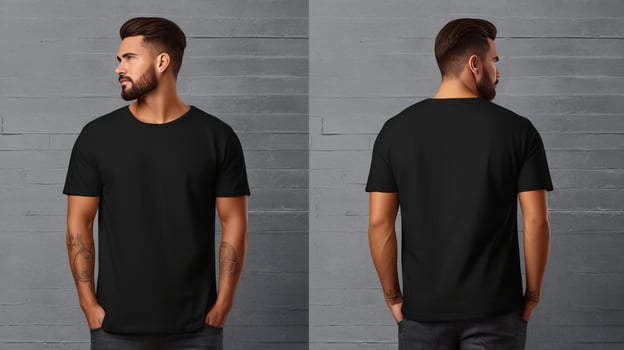 Closeup T-Shirt on men. Illustration photo