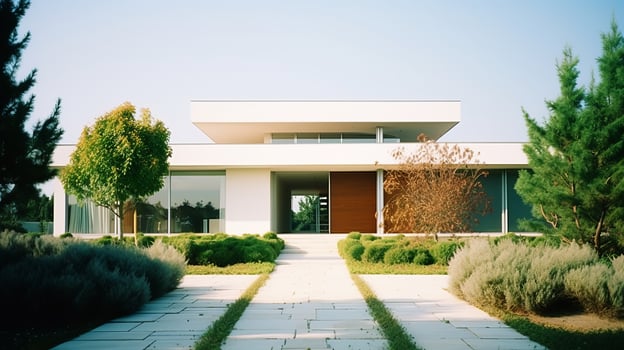Beautiful modern house. Illustration photo