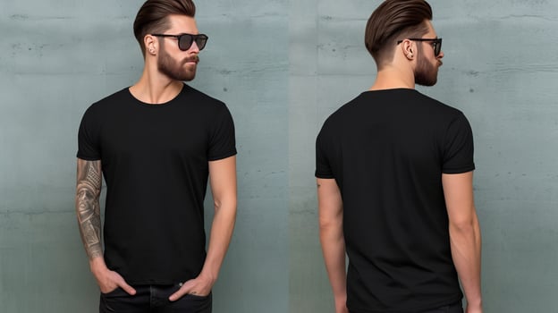 Closeup T-Shirt on men. Illustration photo