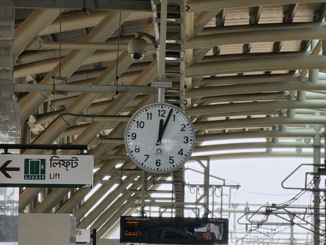 Premium clock at mrt station photo