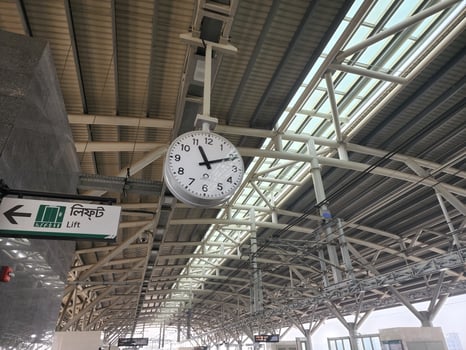 Premium clock at mrt station photo